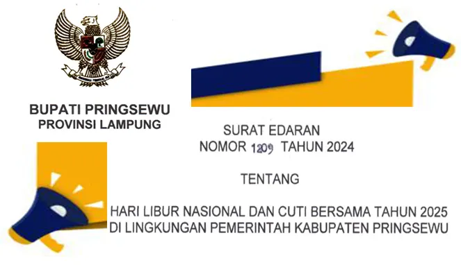 edaran cuti bersama kabupaten pringsewu tahun 2025