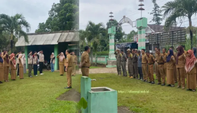 Camat Sukoharjo Laksanakan Apel Senin Pagi di Pekon Siliwangi